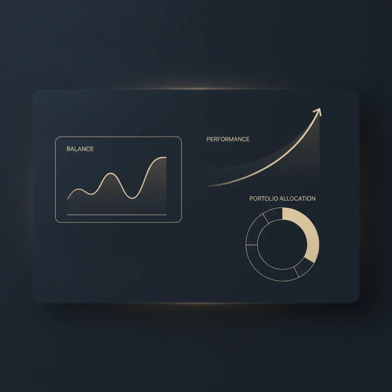 Bright Vaultmere Bright Vaultmere dashboard displaying account balance, performance tiles and recent activity